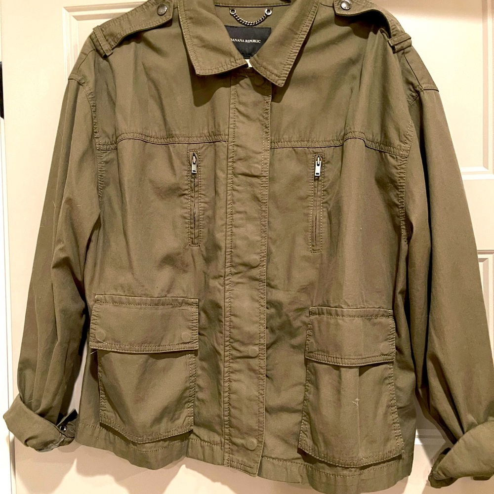 Banana Republic Jacket Army Green Size Large Cotton